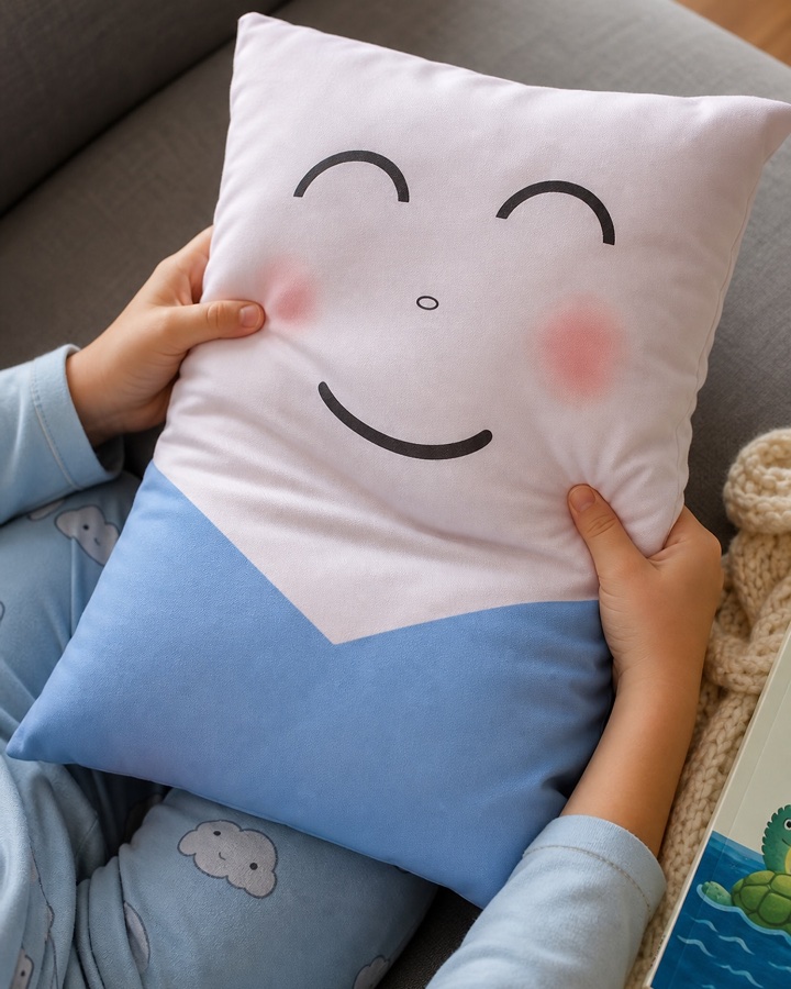 Photo ad — Pilly pillow sofa squeeze shot